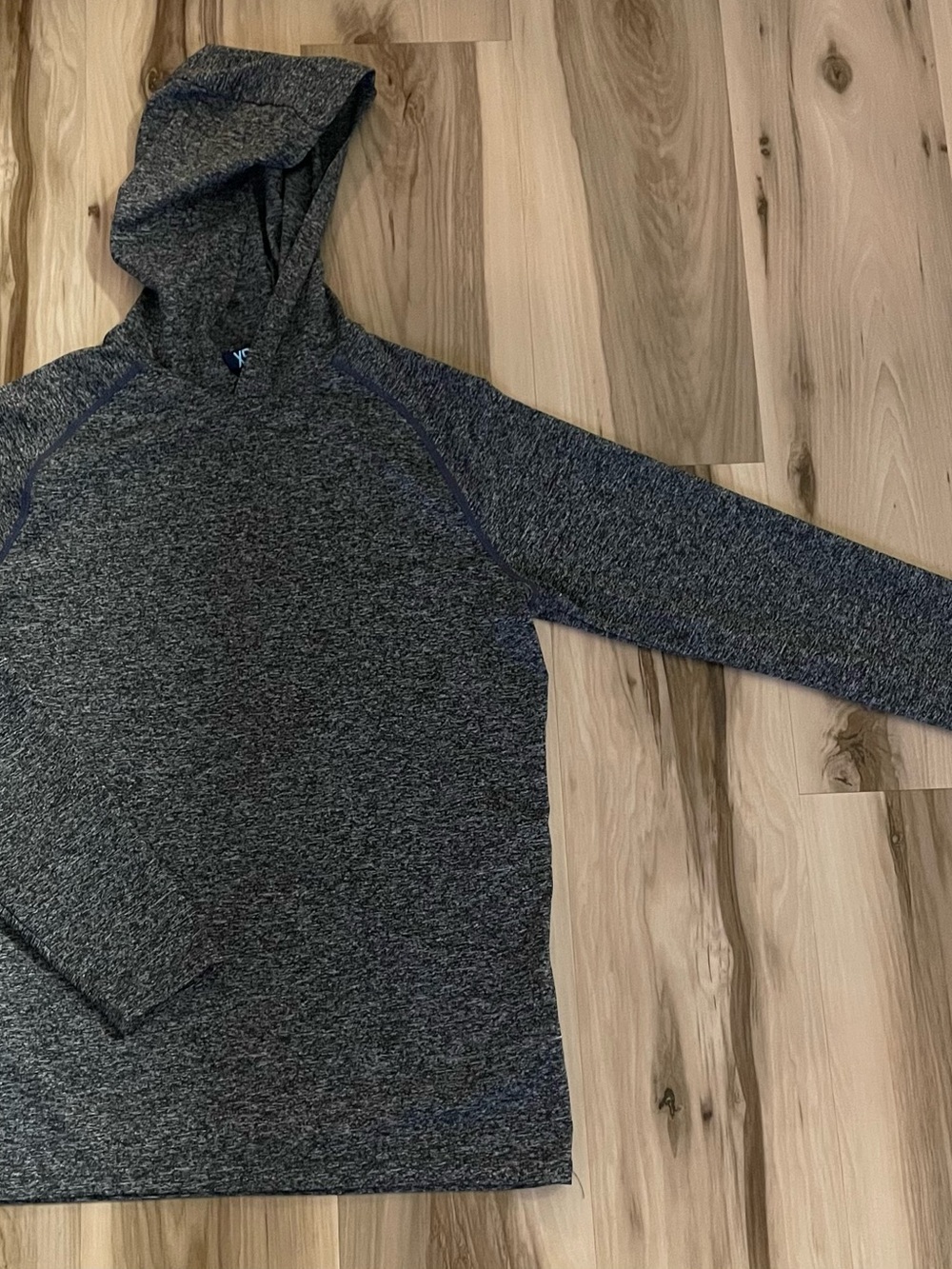 Dark Heather Gray Hooded Athletic Pullover, Brand Leding
